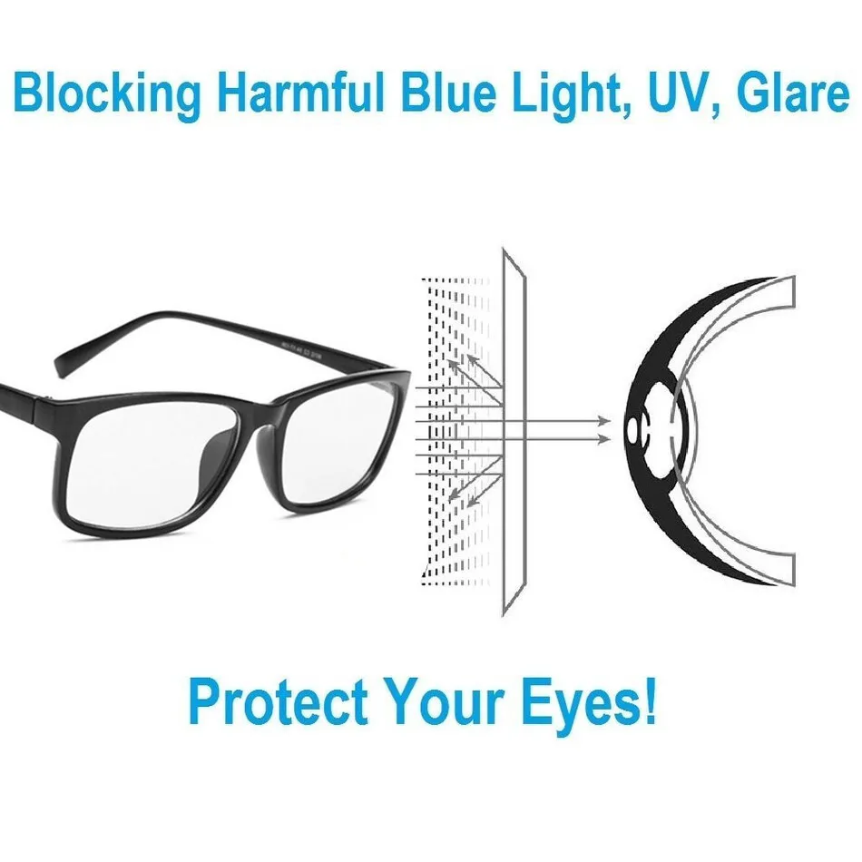 Brightzone Anti-Blue Rays Anti-Eyestrain Clear Digital Performance Eyewear Gaming Glasses Work Faster See Sharper Live Better