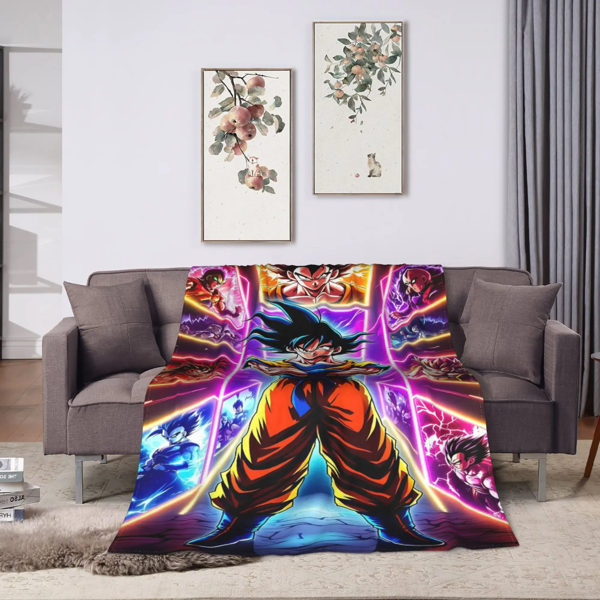 3D Japanese Anime D-Dragon B-Ball Plush Blanket Students  Flannel Bedding Throws For Bedroom Soft Warm Quality Bedspread