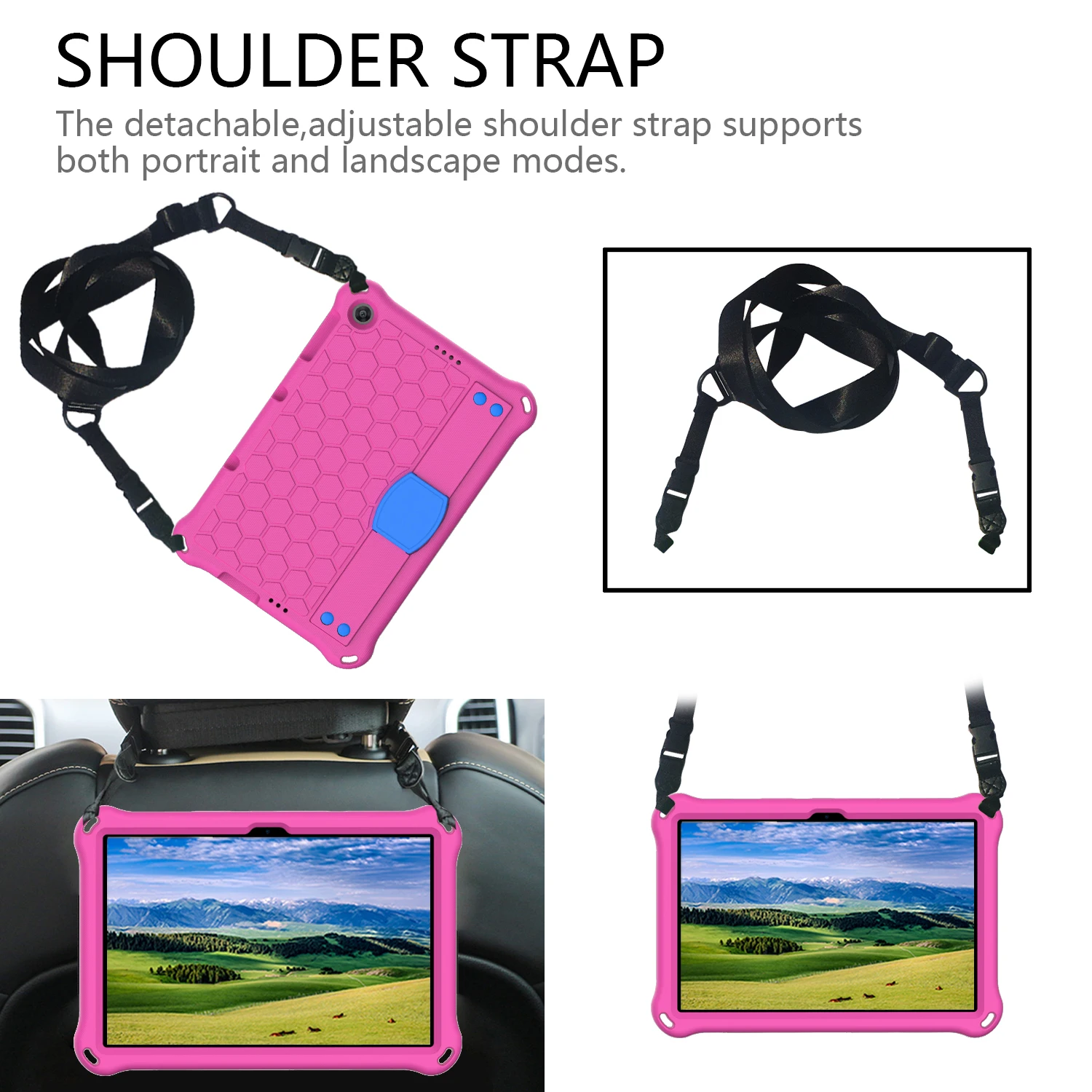 حافظة EVA بحزام كتف مسند لهاتف Huawei Enjoy Tablet 2 10.1/MatePad T 10S 10.1 بوصة/T 10 9.7 بوصة/Honor Pad 6 10.1 بوصة /X6 #4
