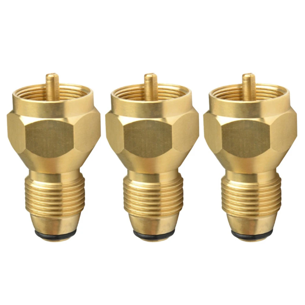 

Propane Tank Adapter Gas Cylinder Conversion Head Hose Connector Solid Brass Transfer Joint BBQ Grilling Camping Tailgating
