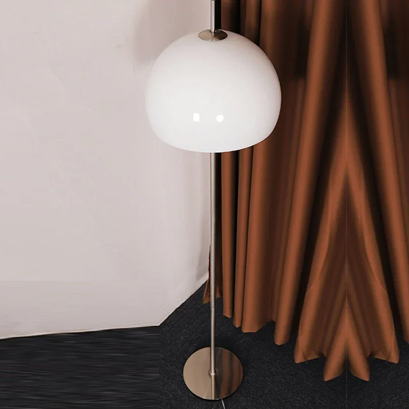 Nordic Mushroom Floor Lamps for Living Room Bedroom Bedside Lamp Silver Standing Lamp Atmosphere Floor Lamp Glass Lampshade