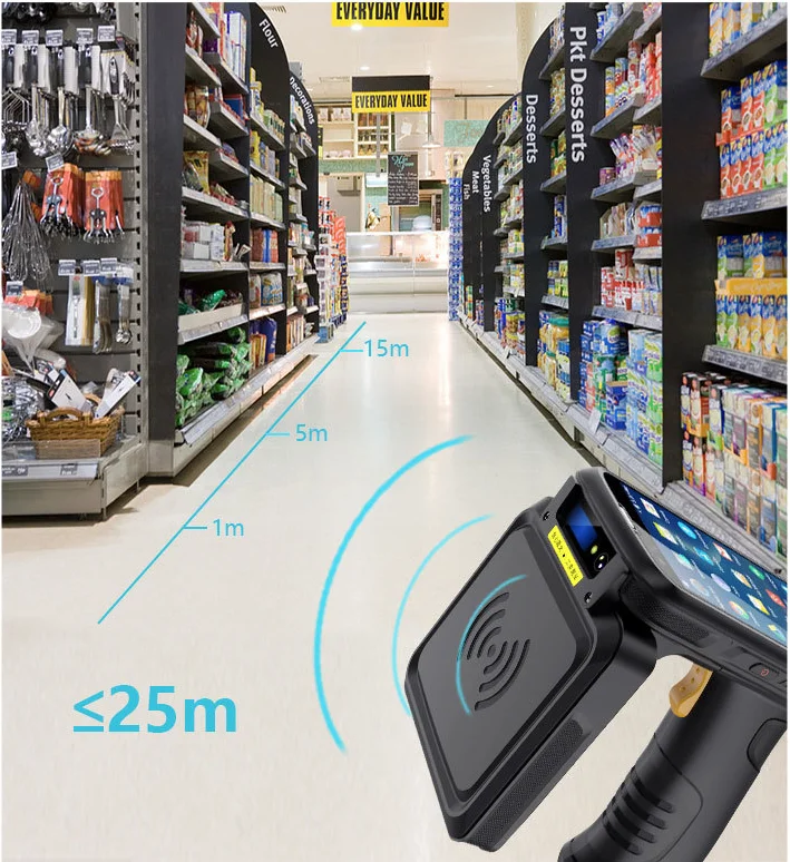 4G/ WIFI/GPS 860-960MHz 1D/2D ماسح الباركود يده UHF RFID المساعد الشخصي الرقمي قارئ RFID يده قارئ العلامات