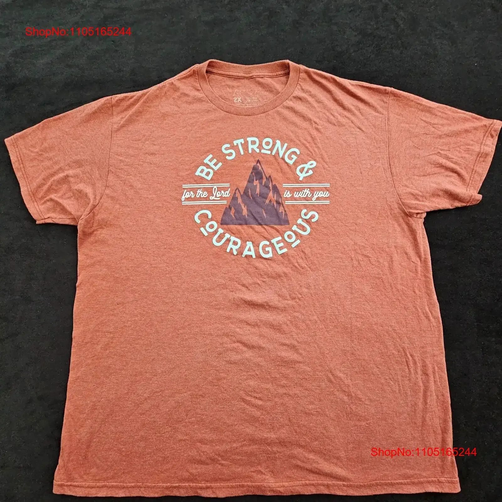 

Помаранчева футболка Be Strong Lord is With You Mountains, мужская, 2XL, винтажная, стильная, повседневная, с графическим рисунком, растянутая, универсальная