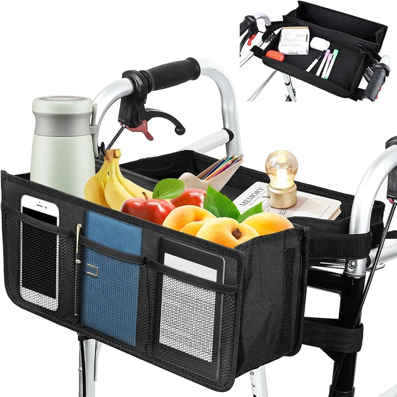 

Walker Basket For Folding Walker Foldable Walker Bag, Large Storage Basket For Walker, Walker Accessories For Seniors-AA98