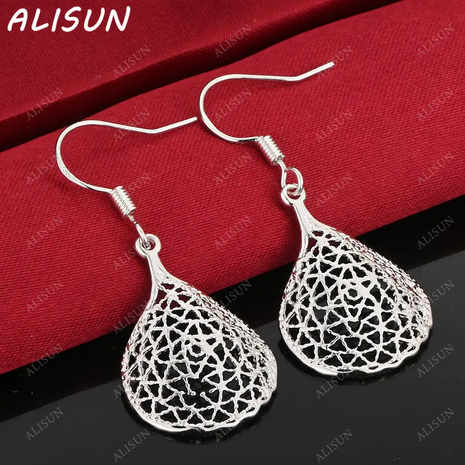 

ALISUN 925 Sterling Silver Design Texture Earrings Drop Earrings Fashion Jewelry Charm Noble Wedding Accessories