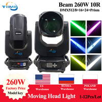 1-12Pcs  Lyre Beam 10r 260w Sharpy Beam 260w Moving Head Lights Stage DJ Lighting Club Disco Optional Flightcase