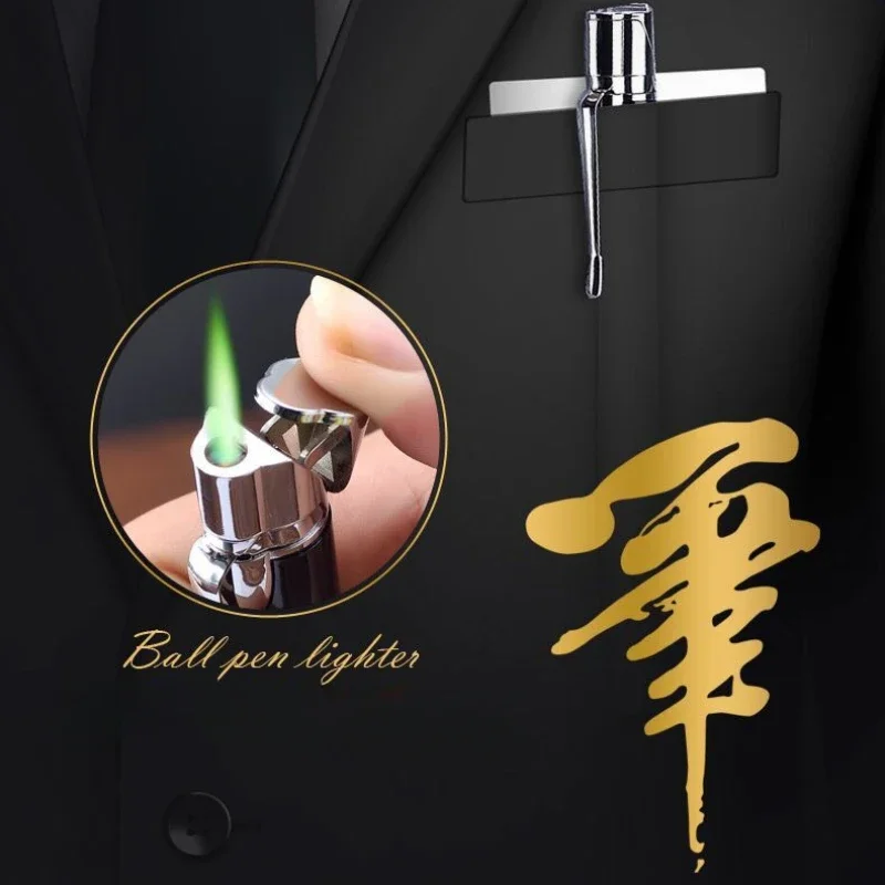 New Ballpoint Pen Lighter Creative Metal Windproof Cigarette Lighters & Smoking Accessories Direct Factory Sales Cigar Ignition - Image 4