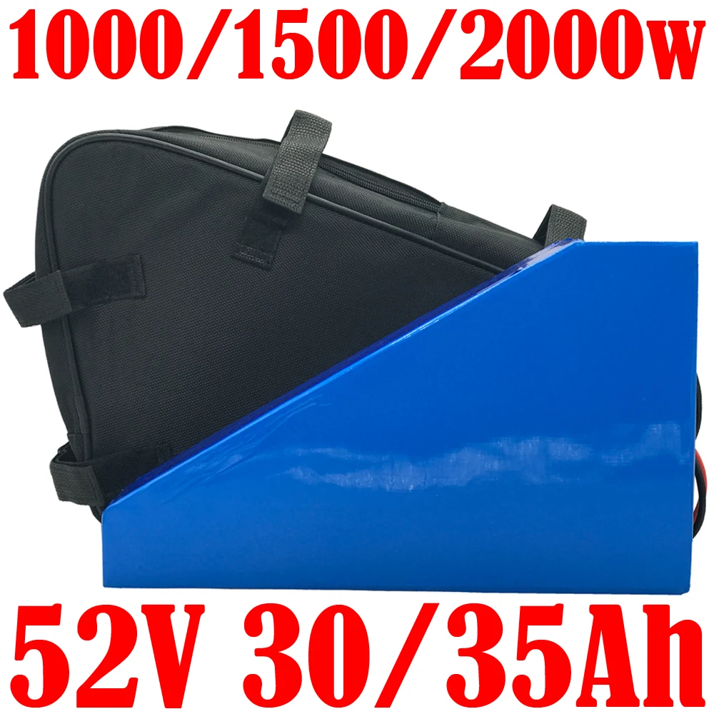 

18650 cell 52V 1000W 2000W Triangle ebike Batteries 14S 52V 13AH 15AH 18AH 20AH 25AH 30AH 35AH Electric Bike Lithium Battery