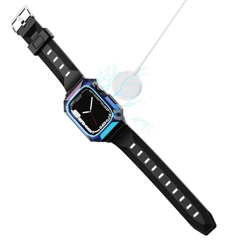 Ремешок для часов и телефон для Apple Watch Series 7 6 SE 5 4 40 мм 44 мм 38 мм 42 мм 41 мм 45 мм, спортивный силиконовый браслет для iwatch