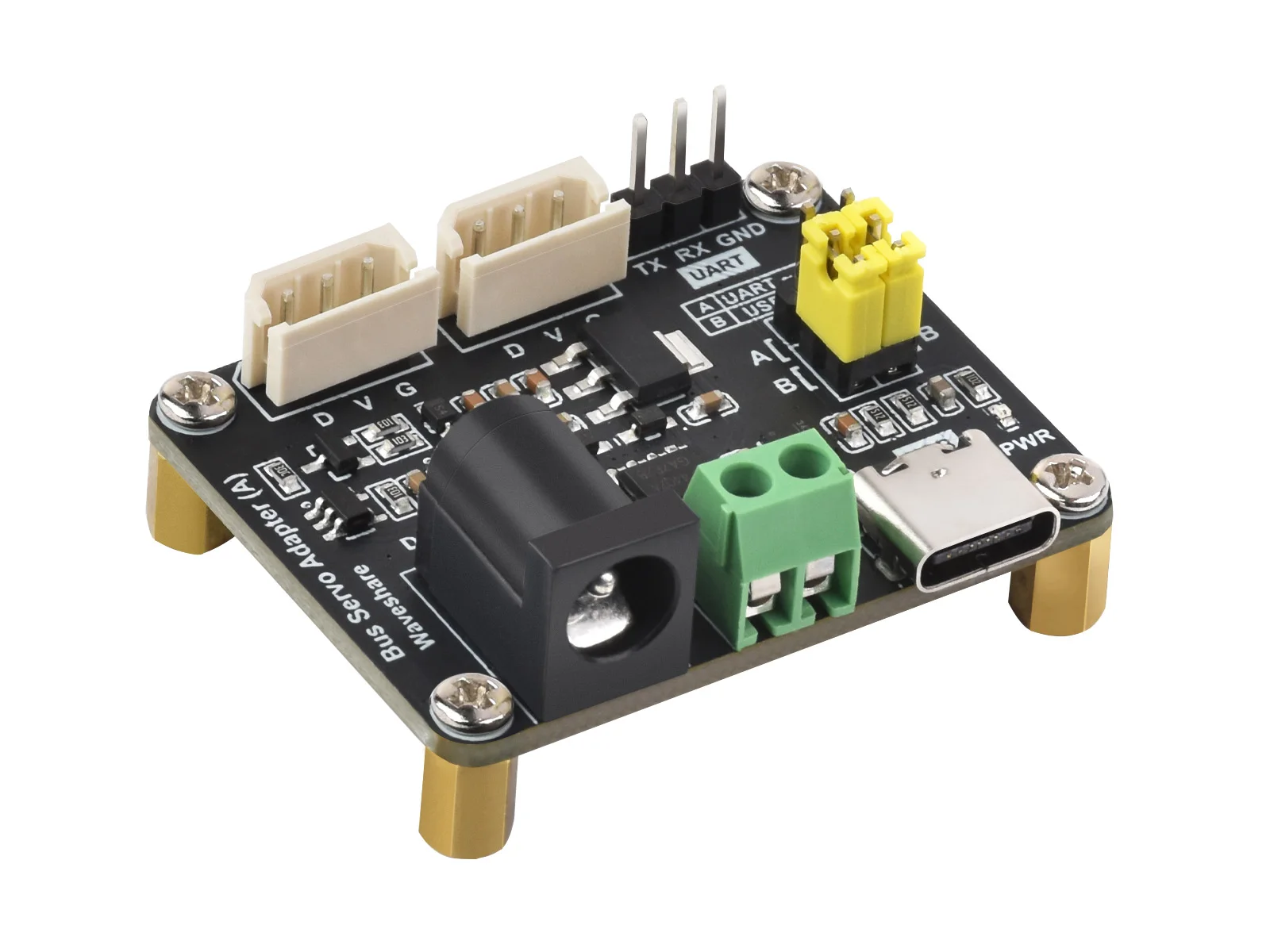 Placa servo driver de ônibus serial waveshare, integra fonte de alimentação servo e servo controlador para raspberry pi/arduino/esp32