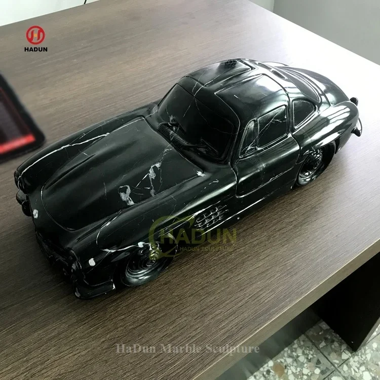 YYHC-Creative Polished Black Stone Gift Decorative Sculptures Stone Car Statues And Modern Stone Design Carvings