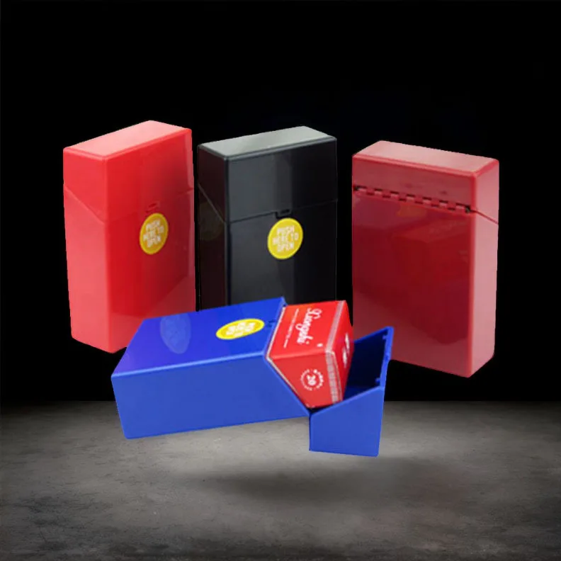 1PC Cigarette Box Case Plastic  Automatic Button Cigarette Cover Holder Container