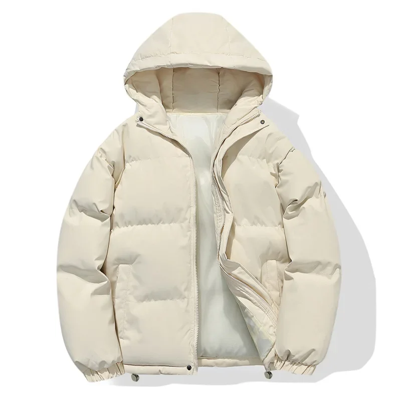 

Men Jacket Winter Thicken Cold-proof Solid Color Casual Male Outerwear Simple Long Sleeve Zipper Comfortable Man Down Coat