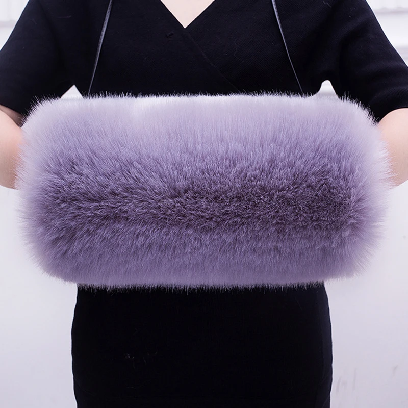 Women Winter Muff Fluffy Hand Warmer Thicken Faux Fur Warm Gloves Soft Winter Warm Fur Mittens Warm Sleeve