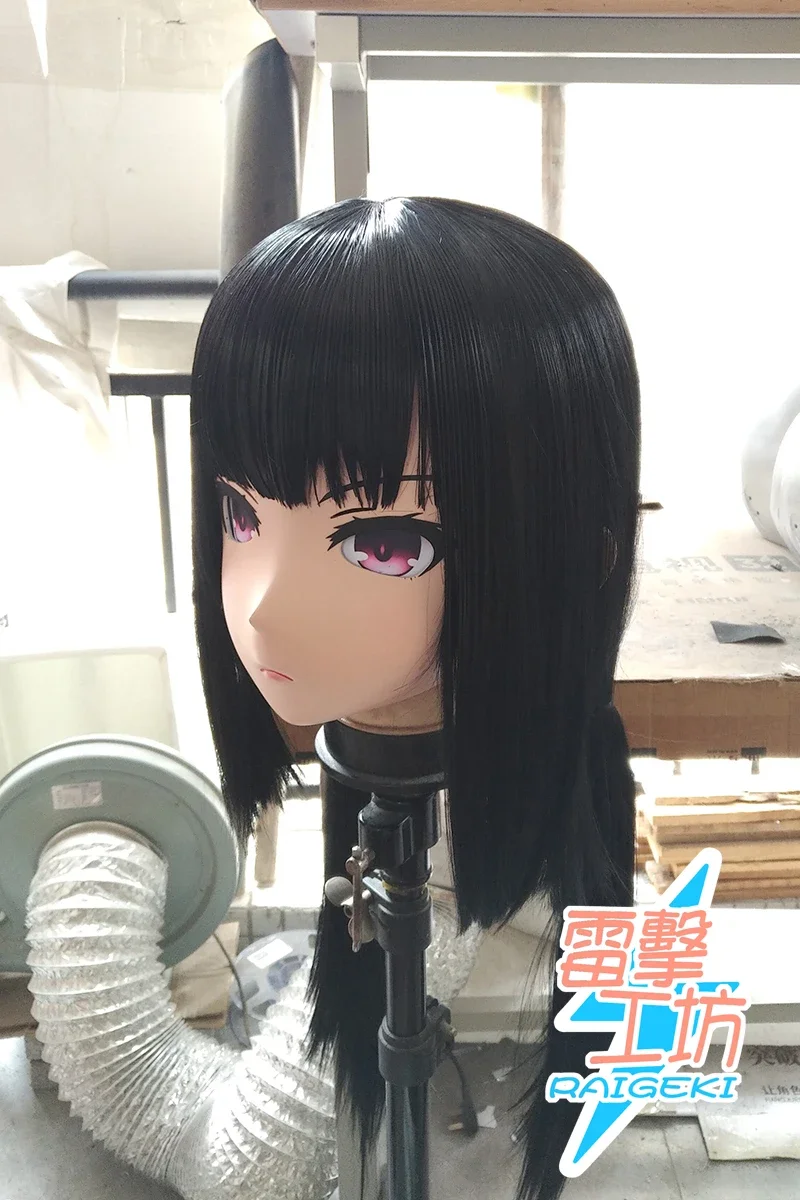 (RAIGEKI MAKS 123) قناع تنكري للهالوين من السيليكون للفتيات كروسدرينج BJD DOLL Kigurumi قناع تنكري أنيمي