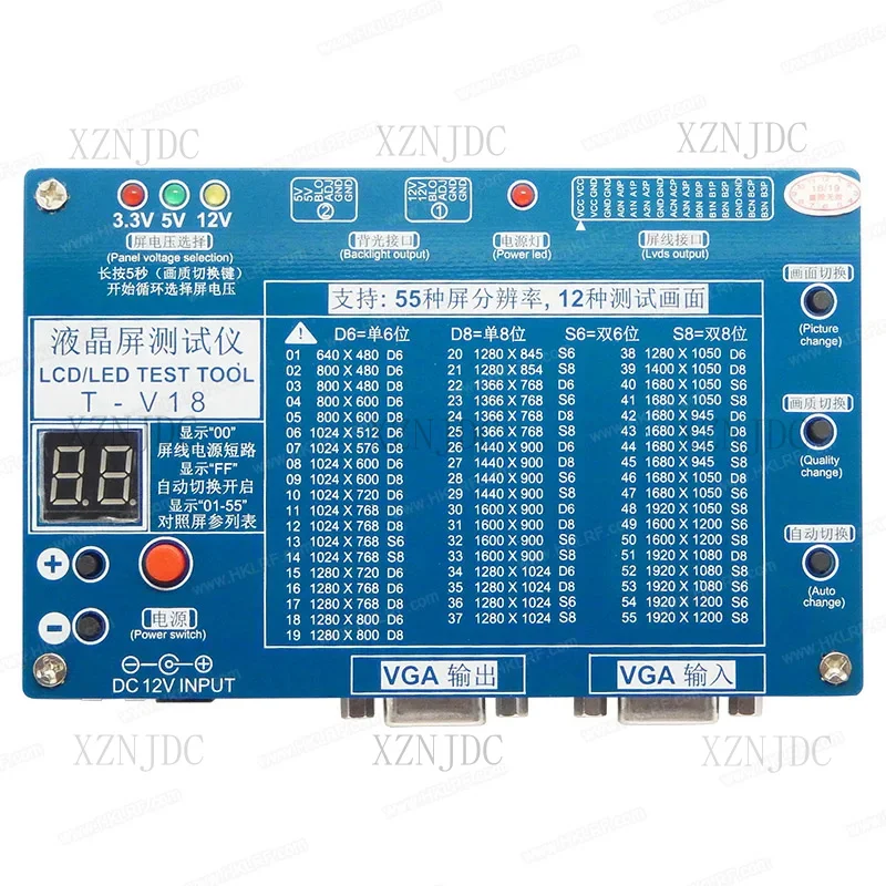 Panel Tester T-V18 Ondersteuning 7-84 Inch LVDS Scherm Laptop TV/LCD/LED Test Tool Repareren gereedschap