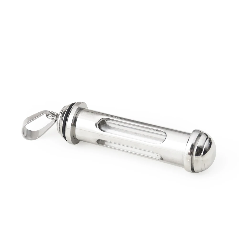 Stainless Steel Cylinder Tube Bottle Ashes Urn Pendant Jewelry Memorial Open Eternity Cremation Necklace Ash Case Pill Holder