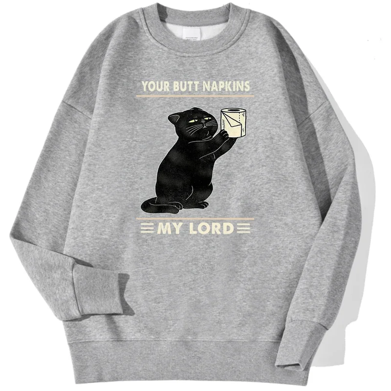 

Your Butt Napkins My Lord Prints Male Pullovers Autumn Crewneck Hoodies Simple Oversize Sweatshirts Street Comfortable Clothing