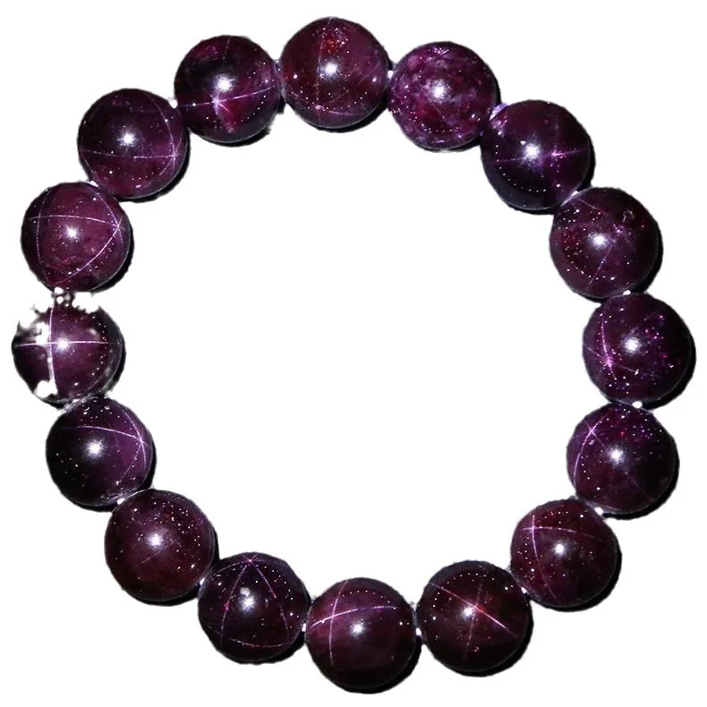 Brazilian Star Garnet Rough‑Cut Bracelet Natural Star‑Cross Asterism Entry‑Level Gemstone Gift For Mom Girlfriend Bestie