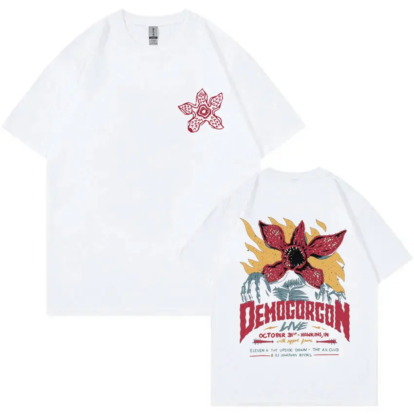 Eddie Munson The Demogorgon T-shirt Cannibal Flower Monster Graphic T-shirts Men Women Vintage Oversized T Shirts Short Sleeve