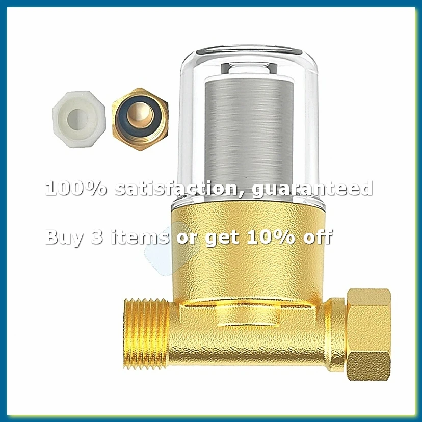 Brass Sediment Filter Reusable Inline Washer Water Filter for Washing Machine Shower Garden Hose