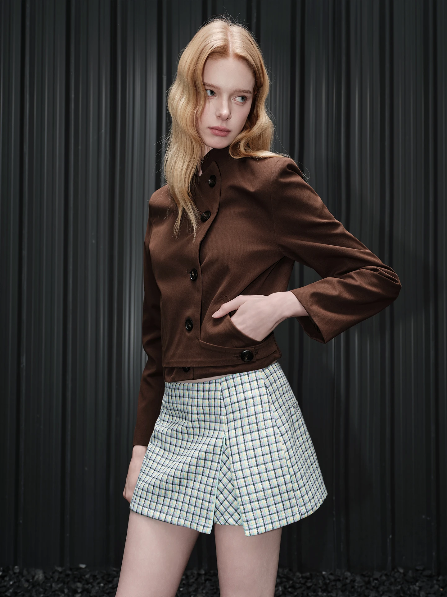 

Юбка с низкой талией в клетку, женская, хлопковая, А-силуэт, имитация двух частей, весна-лето, новый стиль, ретро, уличная мода