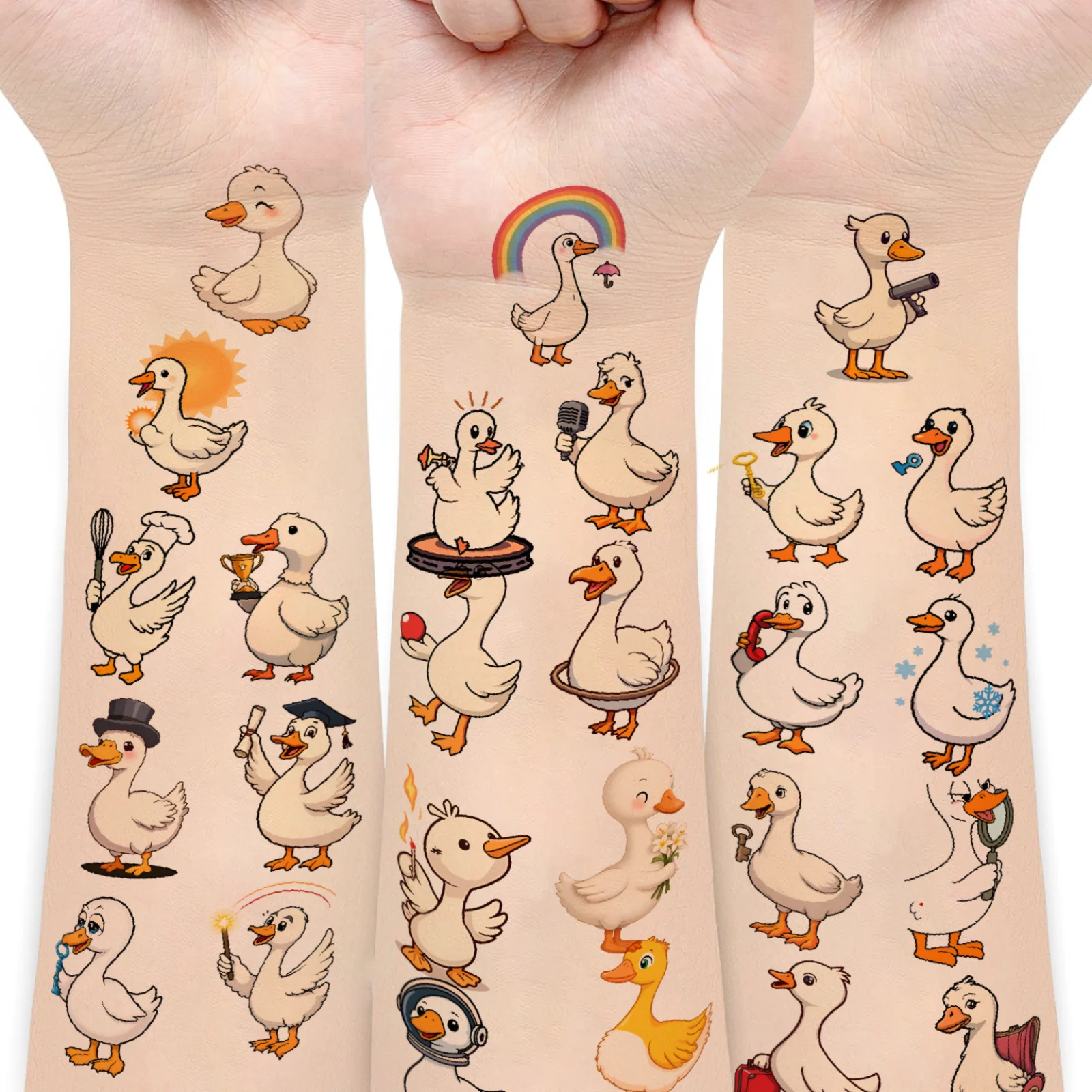 

54pcs Temporary Tattoo Duck Stickers Waterproof Long-lasting Body Stickers Cartoon Stickers Cartoon For Shoulders