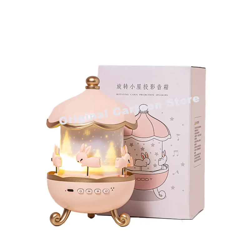 Hello Kitty Sanrio Kuromi Music Box Starry Sky Projector Lamp Ambient Light Projector Child Birthday Gift Girl Night Light