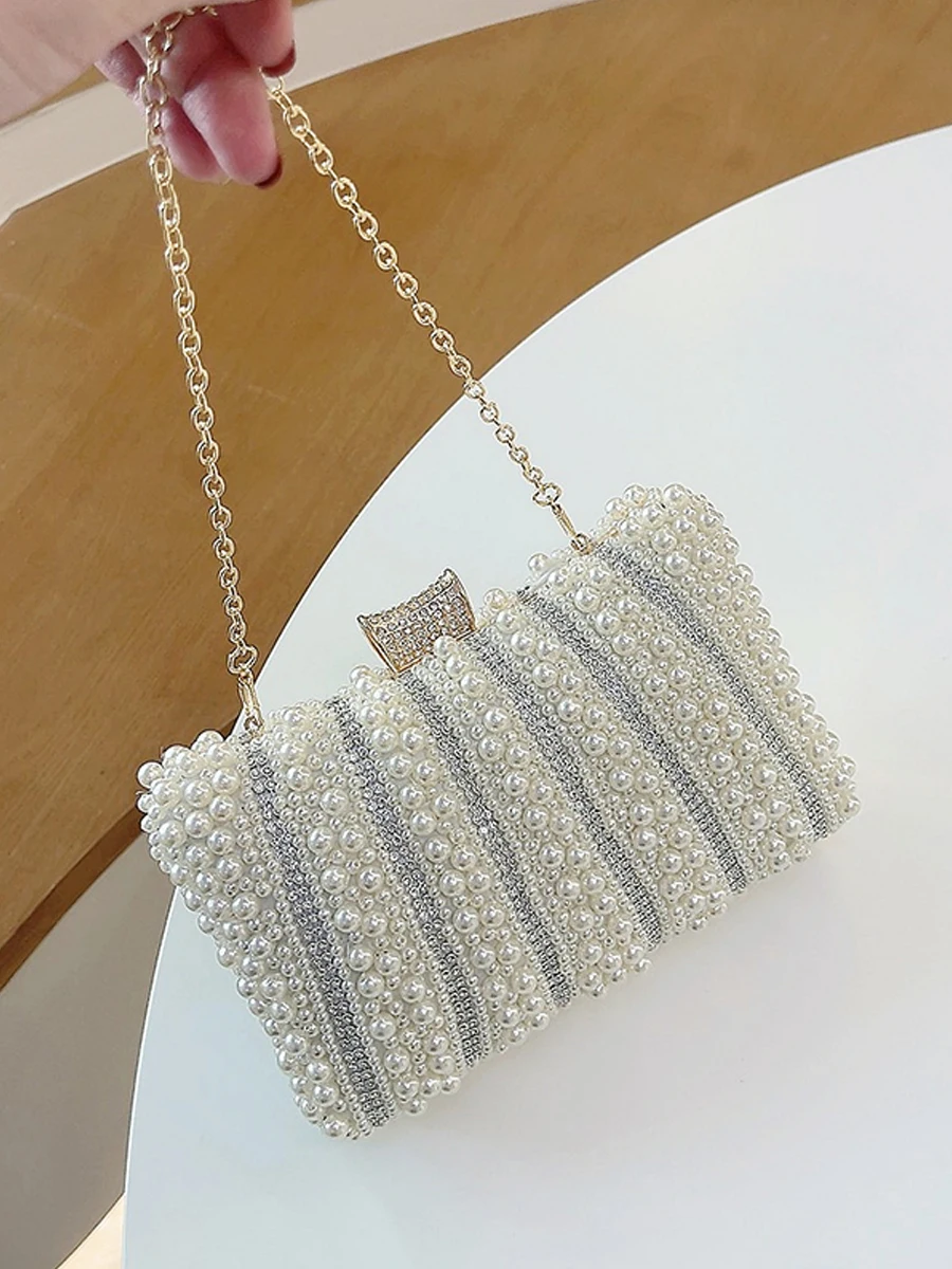 Diamonds Small Bags Pearl Handbags Women\'s Banquet Celebrities Handbags With Evening Dresses Cheongsam Clutch Purse