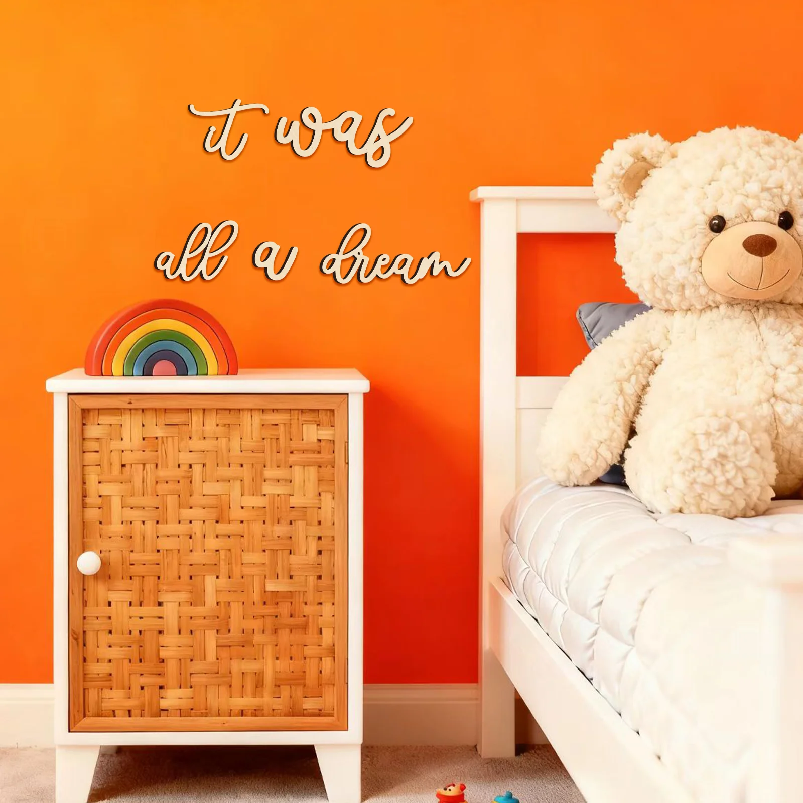 

Dream Phrase Wooden Wall Decor Set - 5-Piece Natural Wood Sign, 11cm Height, Home Office Wall Art for Bedroom Living Room