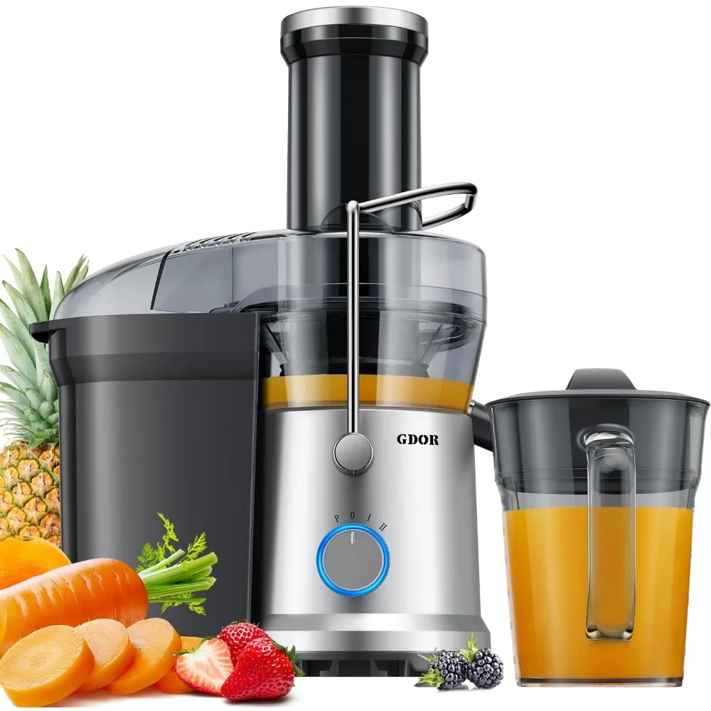

1200W High-Power Juicer with Wide Feed Chute, Large Jug, and Titanium Blades for Efficient Juice Extraction