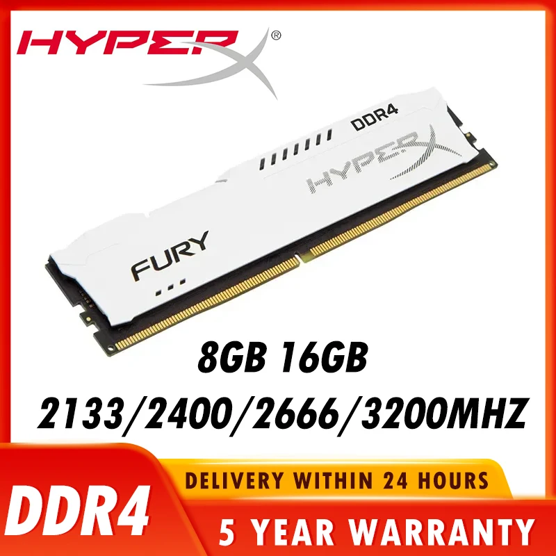 

Оперативная память HyperX Fury DDR4 8GB 16GB 3600MHz 3200MHz 2666MHz 2400MHz 2133MHz DRAM DIMM 288-контактная для игровых компьютеров