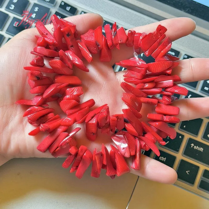 

Natural Coral Irregular Freeform Stick Shape Stone Beads For DIY Necklace Bracelet Jewelry Making Loose Beads Strand 15 Inches