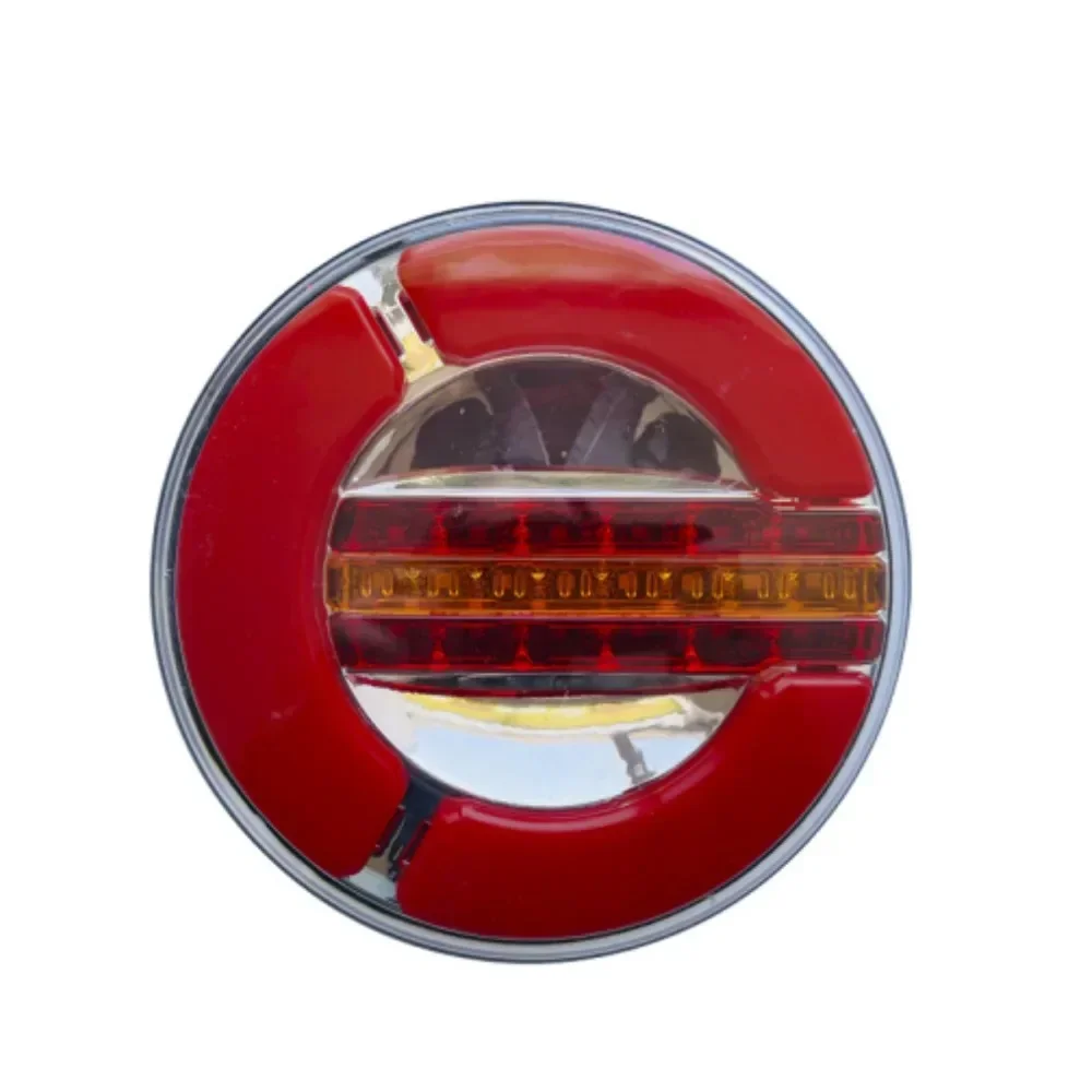 1/2/4pcs 12V 24V Round Dynamic LED Truck Trailer Tail Light DRL Flow Running Trun Signal Rear Brake Stop Lamp Caravan Tractor