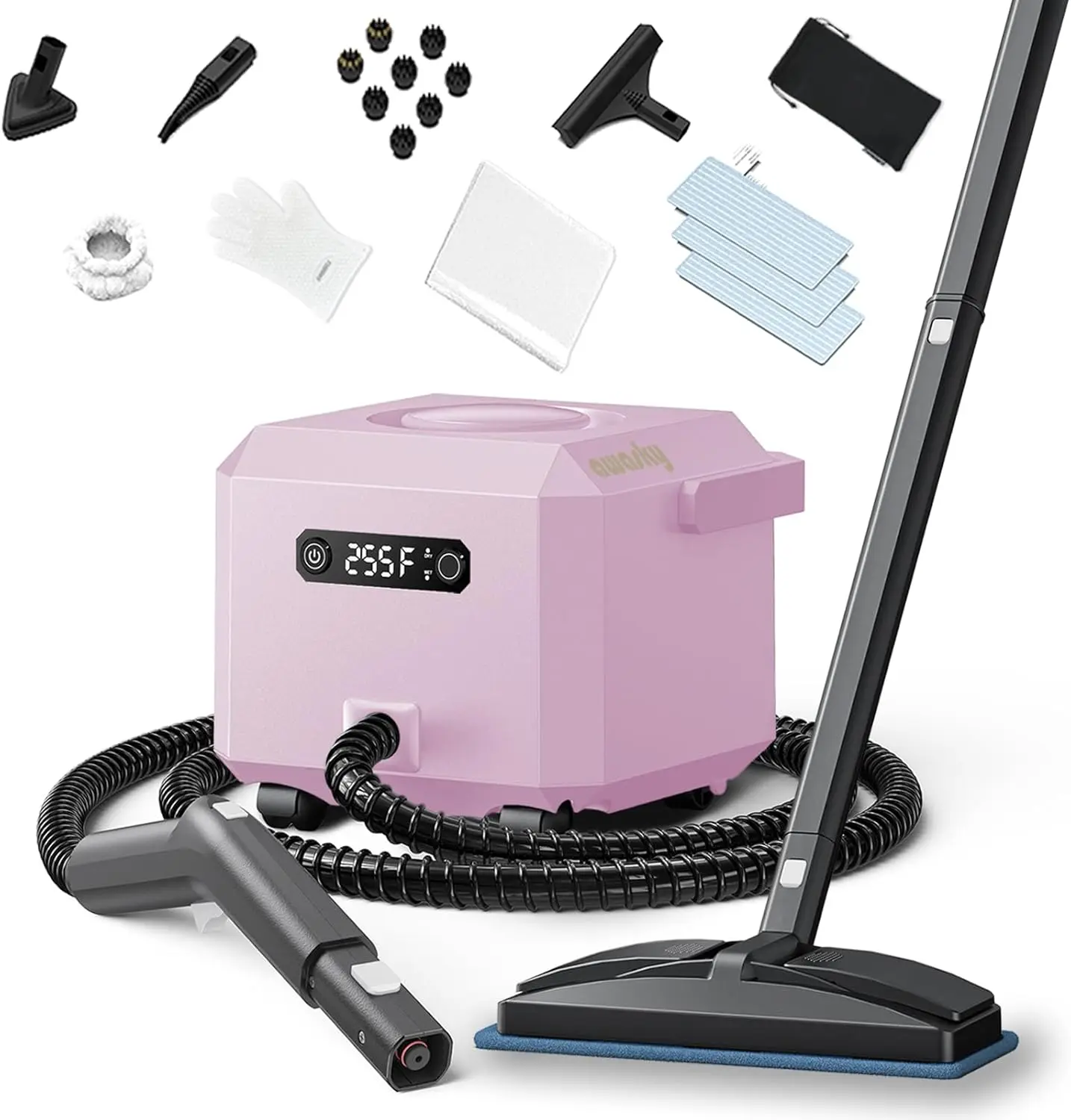Cleaner: 50s Fast Heat-up Steamer for Home Hardwood Floor Bed Car Detailing Cleaning Pink