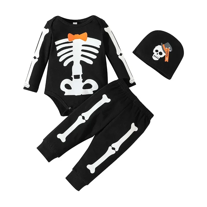 Il mio primo vestiti per bambini di Halloween per neonati Pagliaccetto per neonati Autunno Inverno Vestiti per ragazzo/ragazza Set di costumi di Halloween per neonati a maniche lunghe