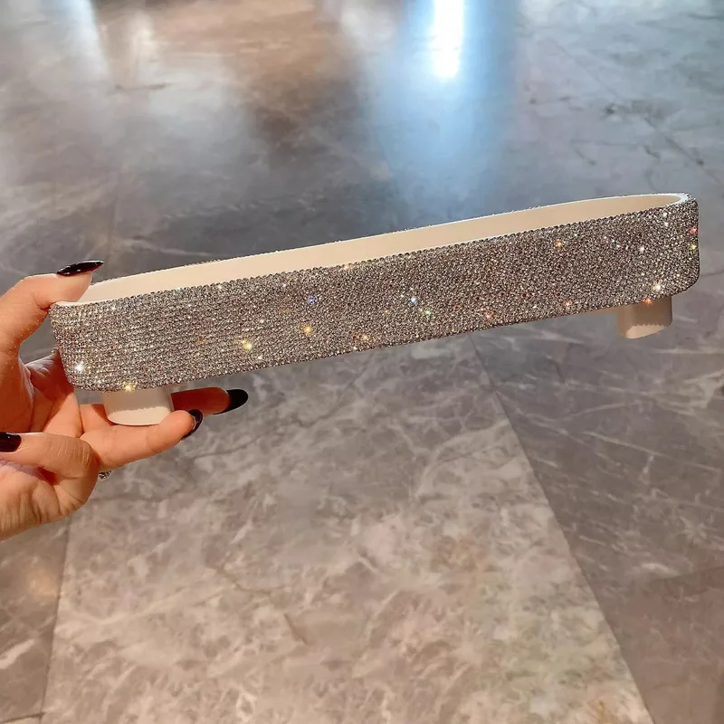 Diamond-Encrusted Tray Makeup Storage Box Perfume Aromatherapy Shelf Home Living Room Organization Decorative Storage Box