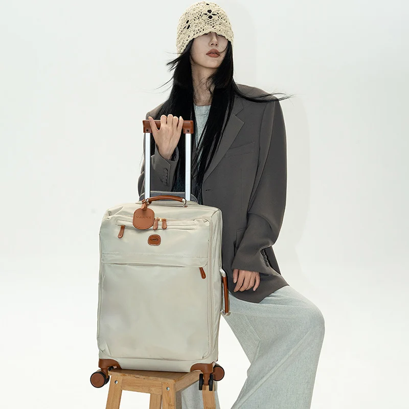 Mala de Viagem Feminina Ultra Leve com Rodas, Grande Capacidade, 28 Polegadas, Bagagem de Mão para Negócios, Mala de Tecido de 20 Polegadas