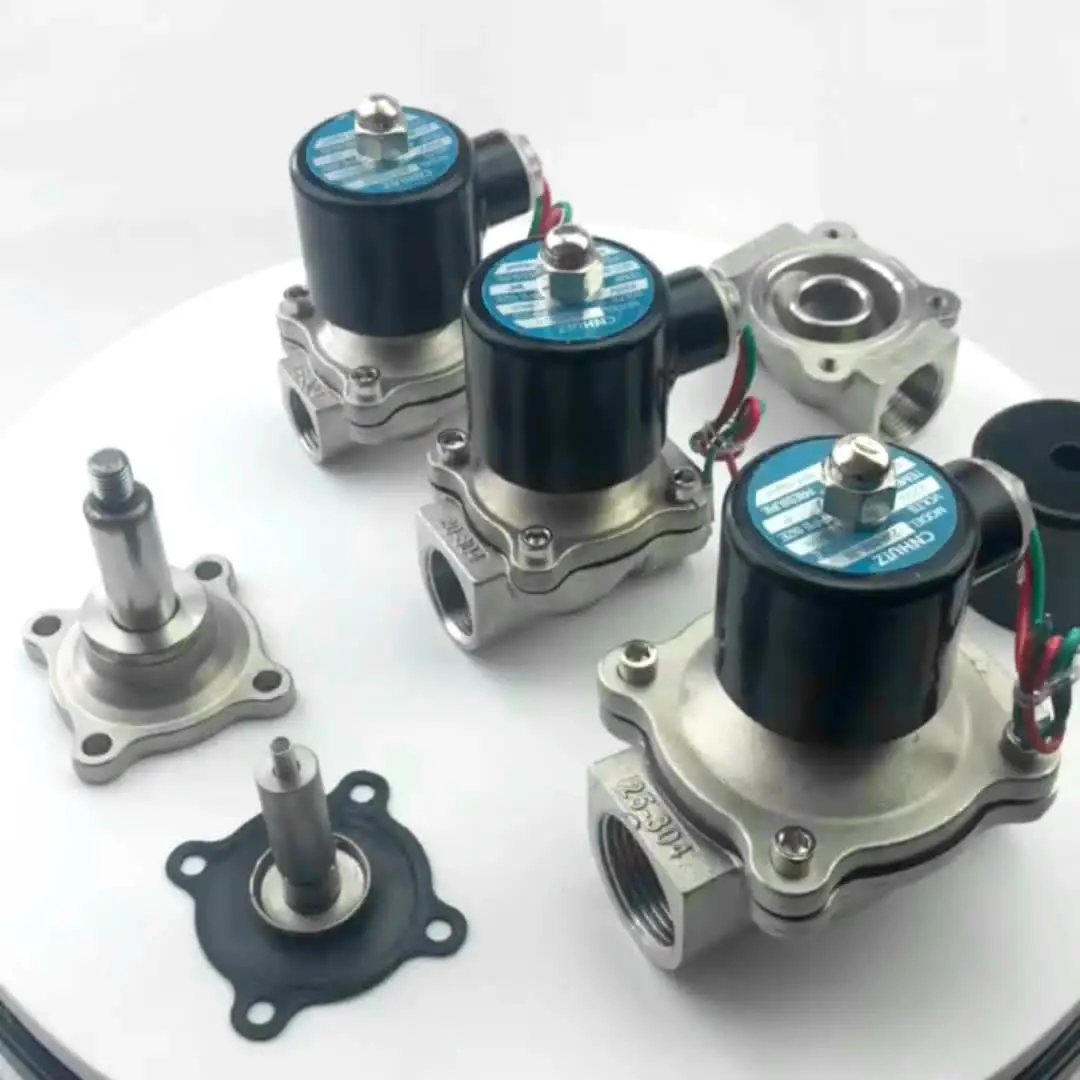Électrovanne DN15 DN20 DN25 DN50 Electric Solenoid Valves Water Normally Closed 2-way Stainless Steel 1/2\ Eau et vapeur — détail 1
