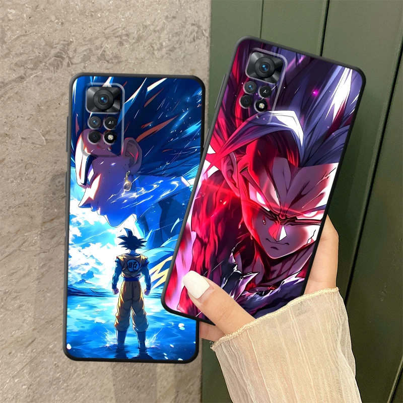 

Black Soft Phone Cover Case for Xiaomi Redmi Note 10S 9S 7 8 9 10 11 12 Pro 12s 13 14 Pro Plus 11s Dragon Ball Cool Vegeta Goku
