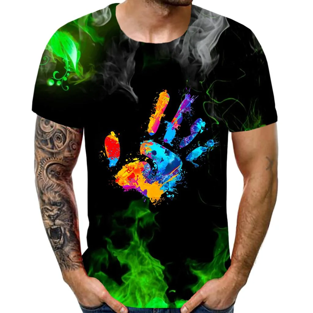 Fashion 3D Dazzling Color Printed Graphs T Shirts Streetwear Top Tee Men Women Cool Oversize Casual Short Sleeve Kid T-shirts