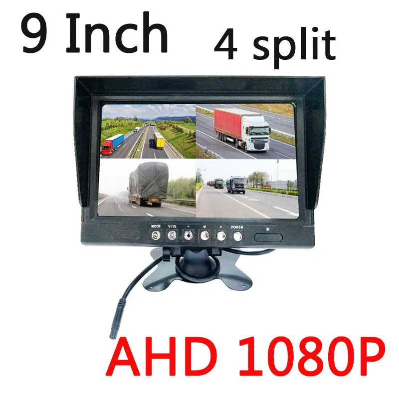 

9-дюймовый AHD1080P четырехсплит видео ночного видения полноцветный дисплей высокой четкости для автобуса и грузовика с поддержкой голосового управления 128G