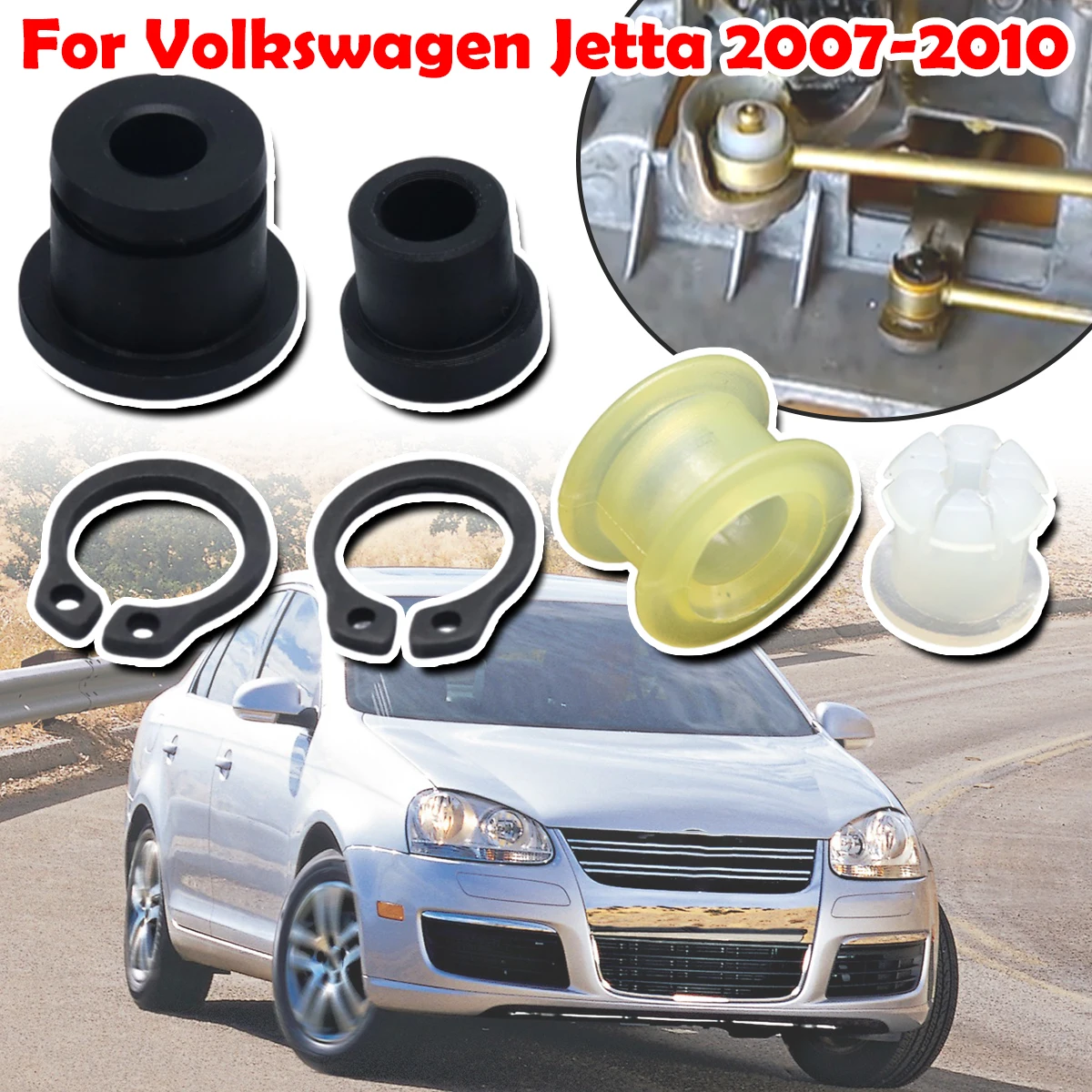 

Shift Cable Bushing Repair Kit For Volkswagen Jetta 2007 - 2010 Shifting Fix Gear Selector Change Lever Linkage Lock Washer End