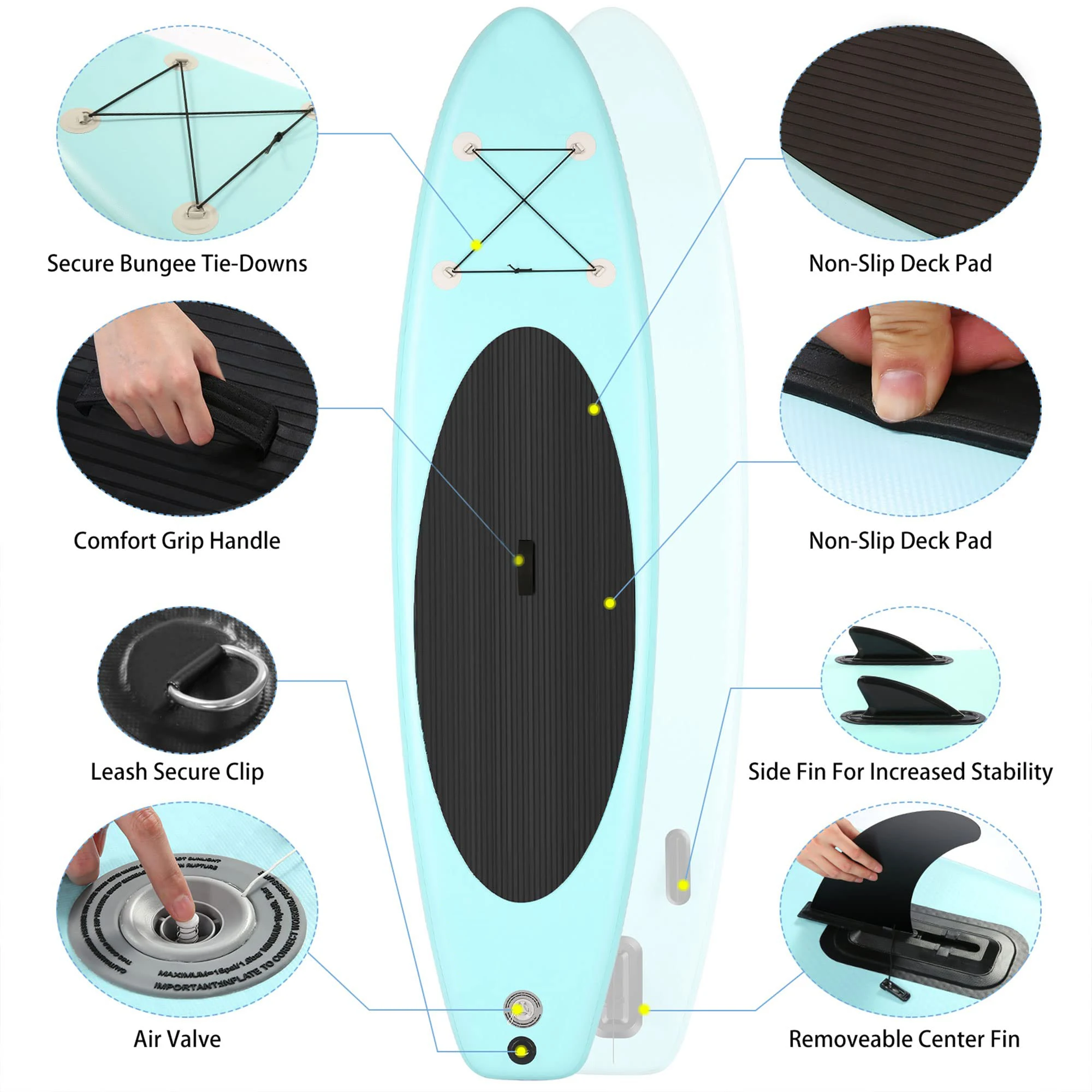 

Stand up Paddle Board, Inflatable SUP with Premium Accessories, Non-Slip Deck, Adjustable Paddle & Backpack for All Skill Levels