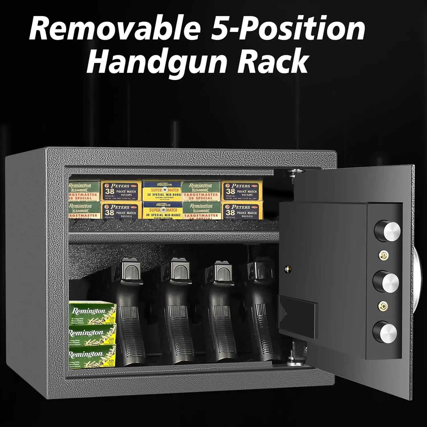 Biometric Safe Box, Fingerprint Cabinet Gun Safe With Time, Humidity, Temperature Display, Perfect for Home/Office/Hotel-13.75 x