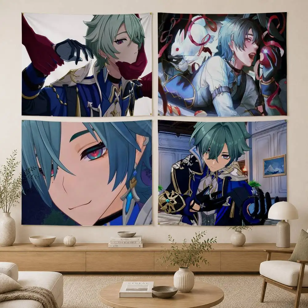 Killer Bunny L-LOHEN Genshin Flag Digital Printing Banner for Garage Wall Out Door Decoration
