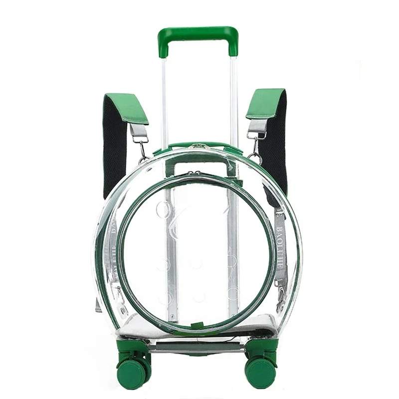 

-Creative Simple Pet Strollers Transparent Multi-function Cat Trolley Case Portable Space Capsule Out Dog Stroller Pet Supplies