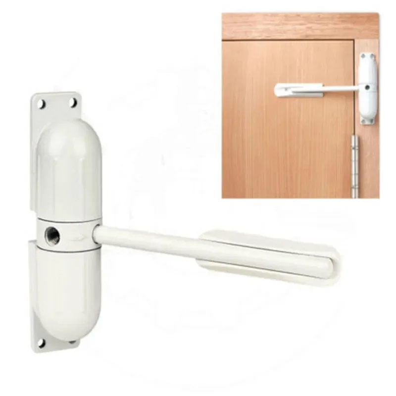 White Spring Closing Door  Zinc Alloy Adjustable Surface Mounted Automatic  Closer Fire Rated  Stopper Hardware