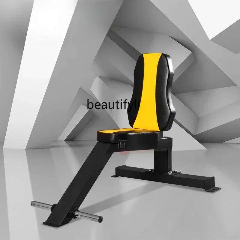 Silla ajustable para mancuernas, tabla de abdominales, banco plano comercial para press de banca con barra