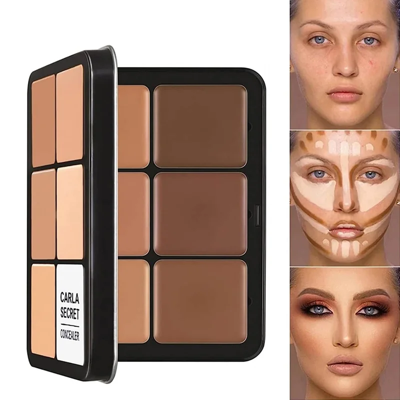 Paleta de correctores de 12 colores de beige claro a marrón oscuro, no oxidante, iluminador, contorno, piel facial, cubre manchas oscuras